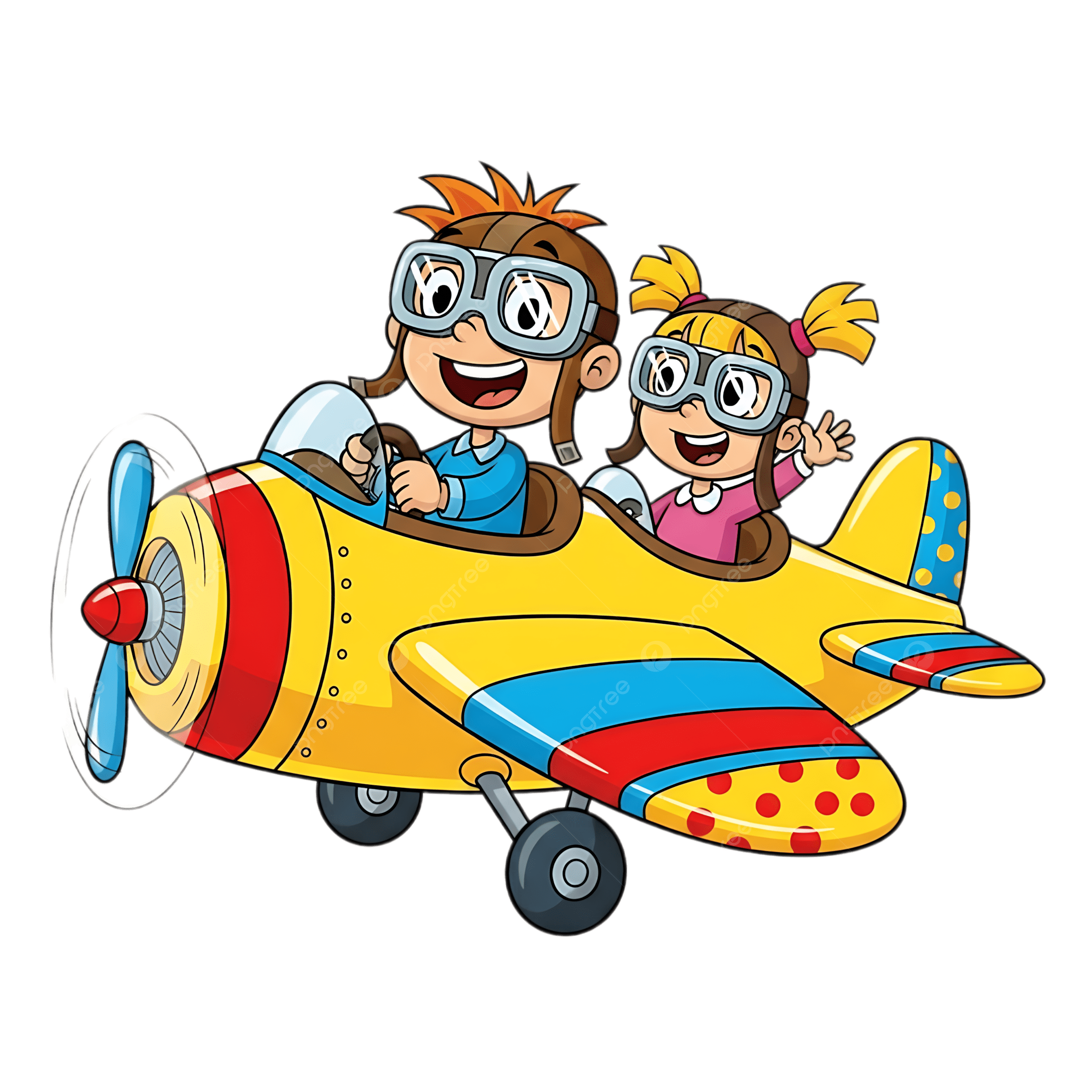 Kids flying a plane